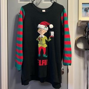 Selfie Elfie Ugly Christmas Sweater